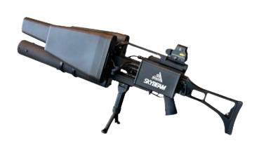 SKYbeam Handheld counter-drone jammer rifle for drone detection and defense operations