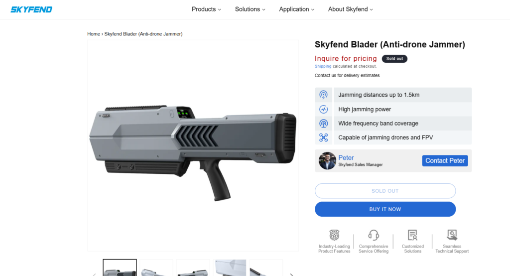 SkyFend Blader anti-drone guns solution