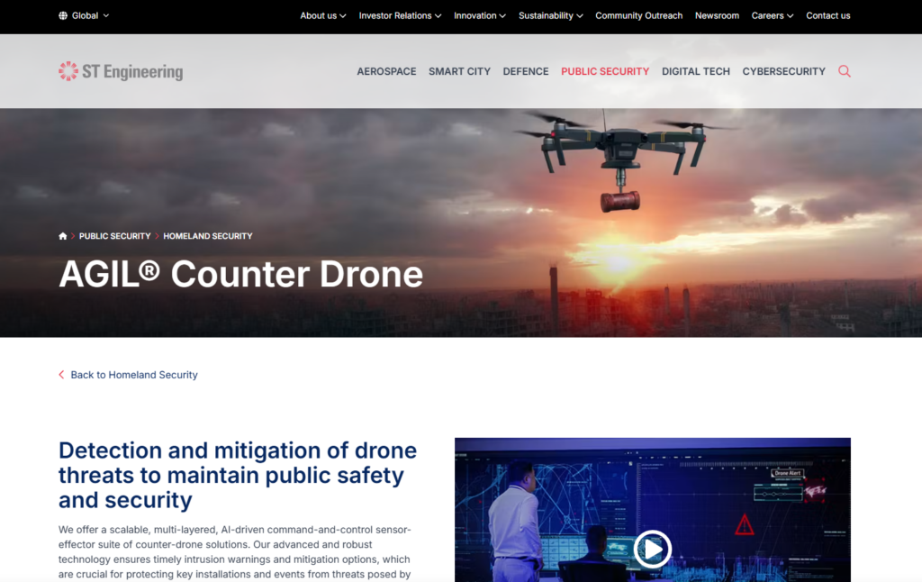 ST Engineering AGIL anti-drone gun solution